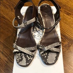 Pedro Garcia python embossed leather shoes